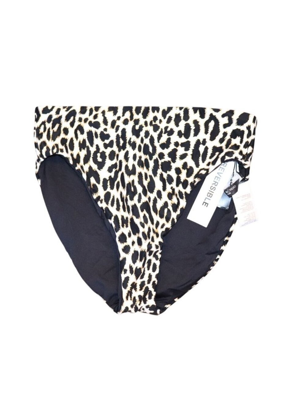 Carmen Marc Valvo Reversible High-Waist Leopard Print Bikini Bottom, Small NWT